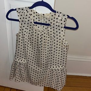 J crew blouse. Cream with black polka dotes